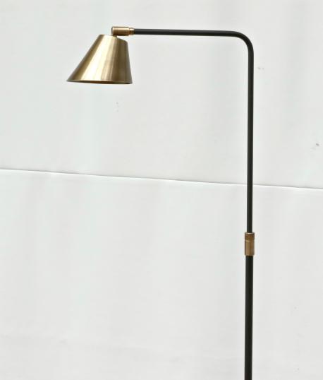 Tall brass floor light (narrow shade)